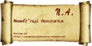 Neményi Asszunta névjegykártya